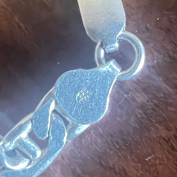 Sterling Silver mariner link chain Bracelet 925 Italy Elegant Jewelry Piece 8" - Picture 6 of 10